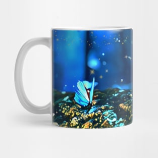 Blue Butterfly Garden Mug